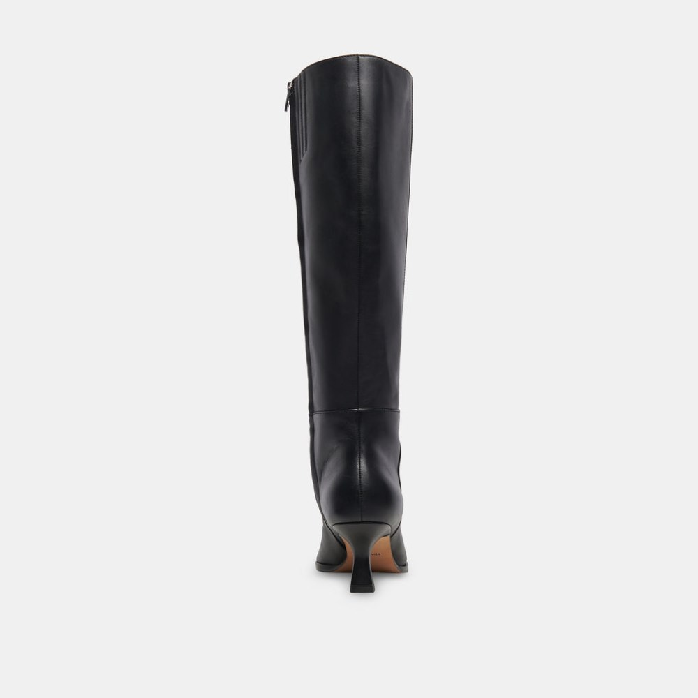 Dolce Vita Auggie Wide Calf Boots Black Leather