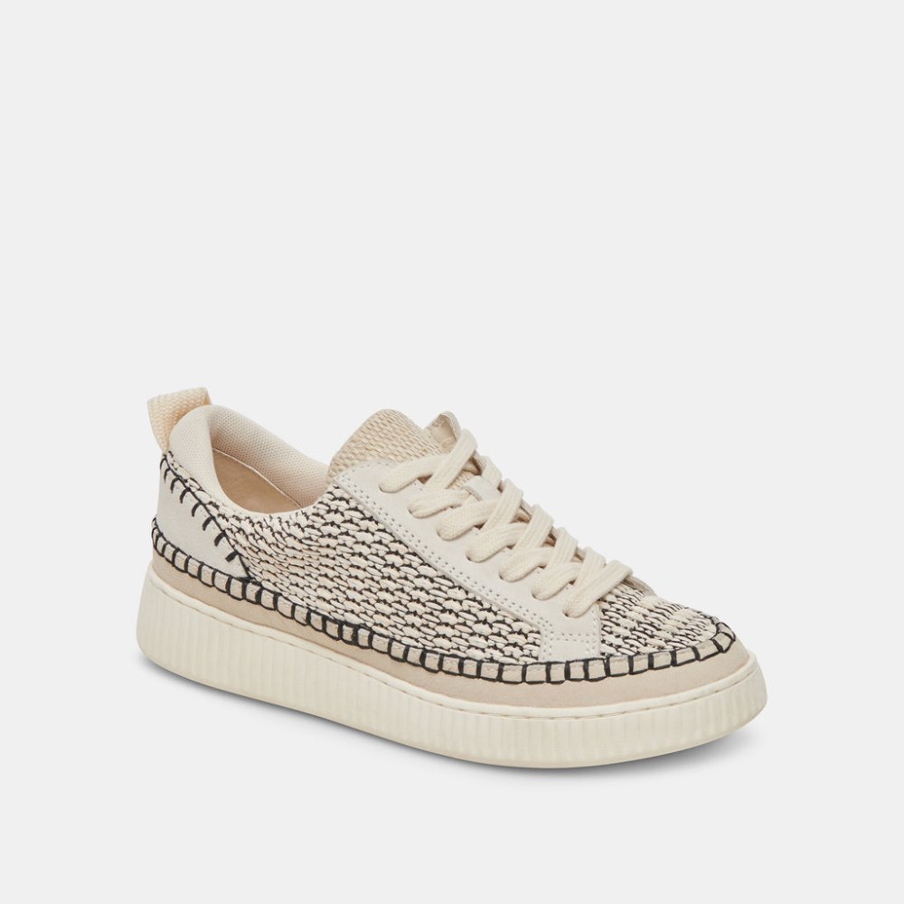 Dolce Vita Nicona Sneakers Black Natural Raffia