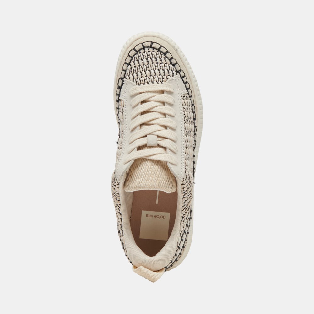 Dolce Vita Nicona Sneakers Black Natural Raffia