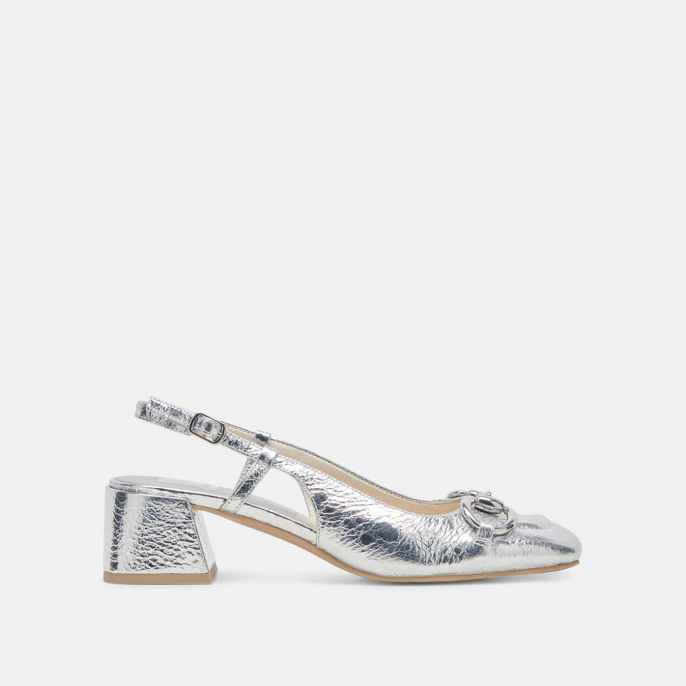 Dolce Vita Melli Heels Silver Distressed Leather