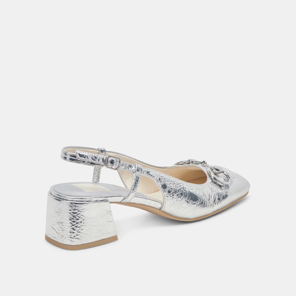 Dolce Vita Melli Heels Silver Distressed Leather