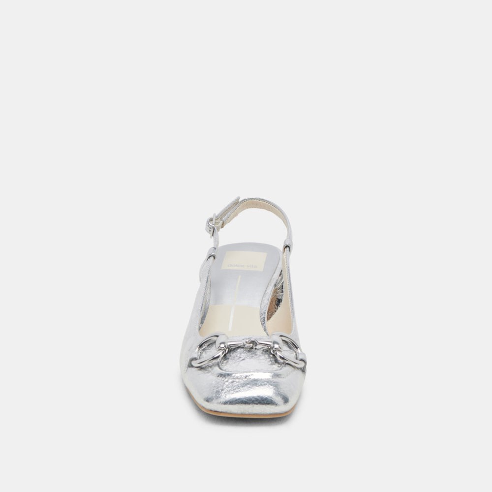 Dolce Vita Melli Heels Silver Distressed Leather