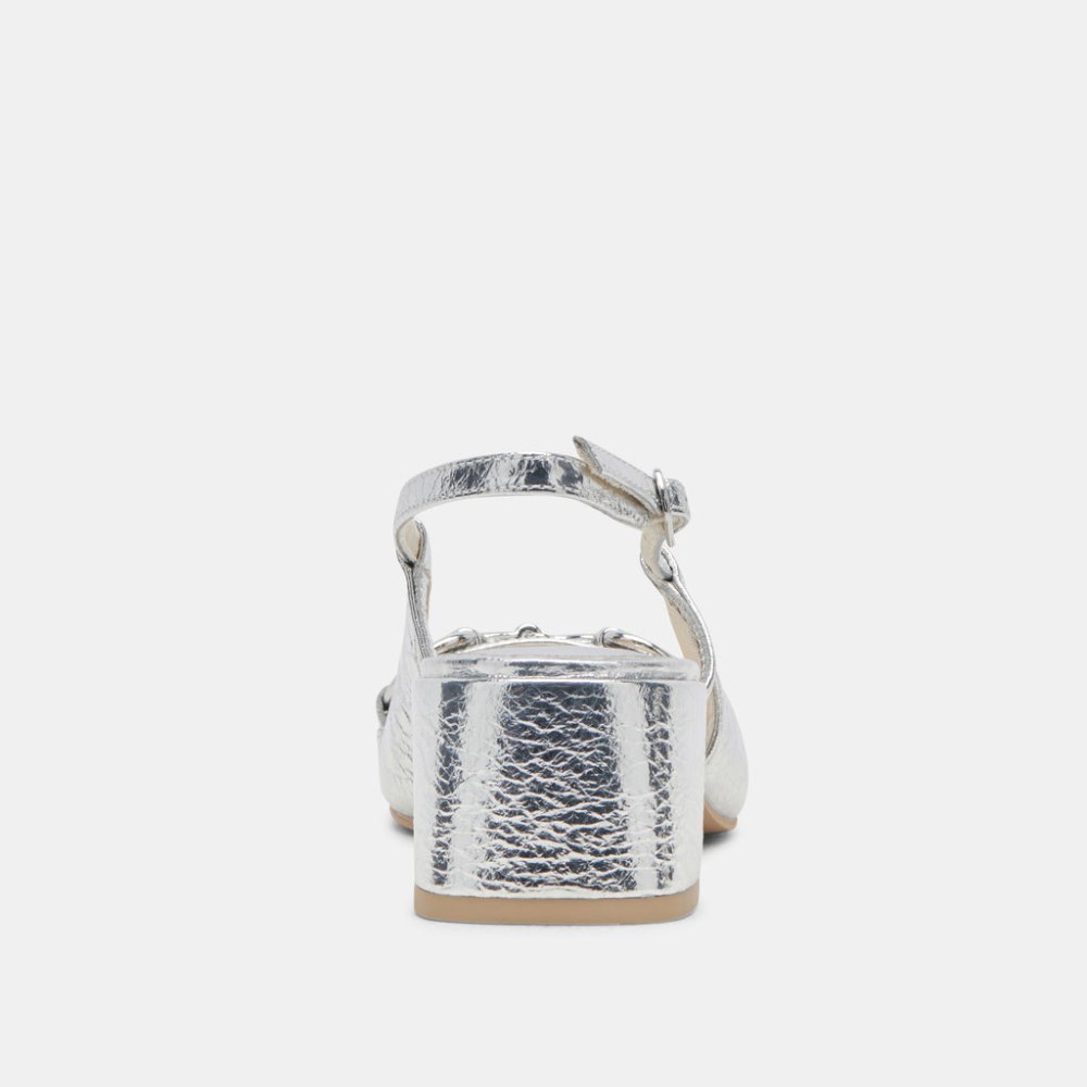 Dolce Vita Melli Heels Silver Distressed Leather