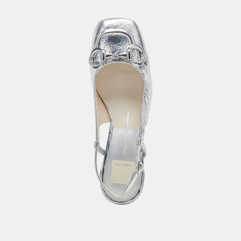 Dolce Vita Melli Heels Silver Distressed Leather
