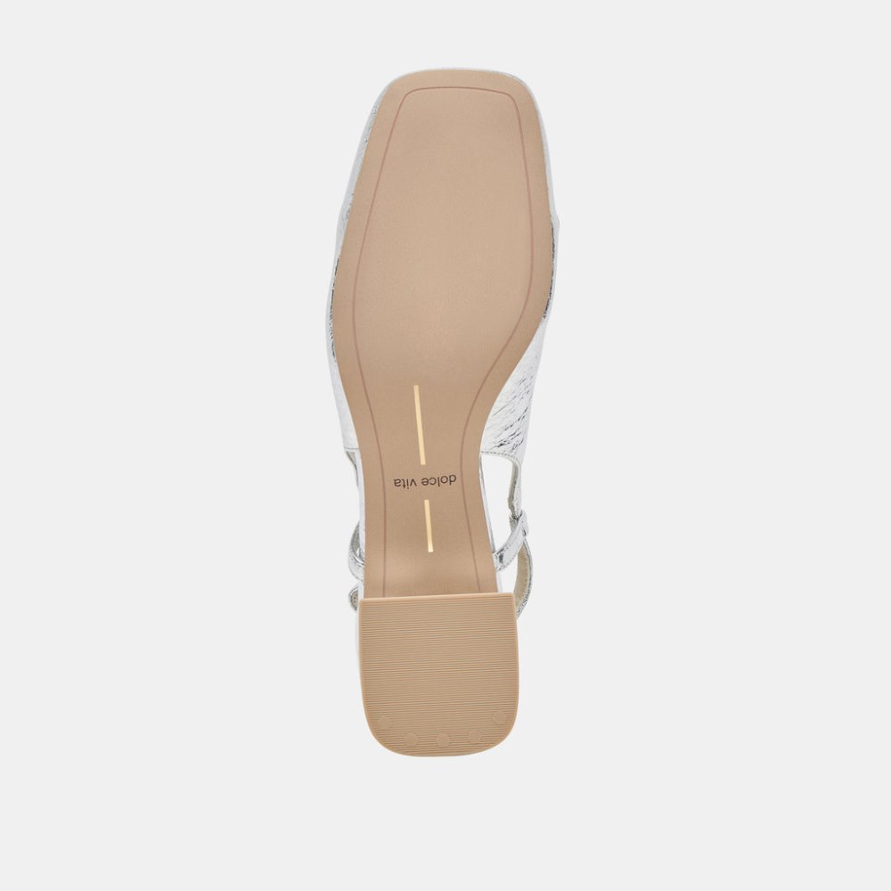 Dolce Vita Melli Heels Silver Distressed Leather