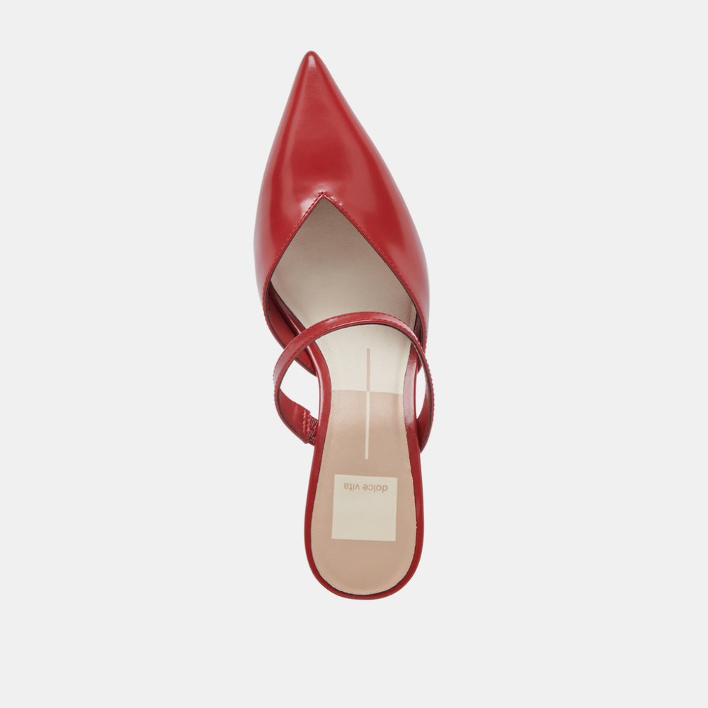 Dolce Vita Kanika Mid Heels Red Crinkle Patent