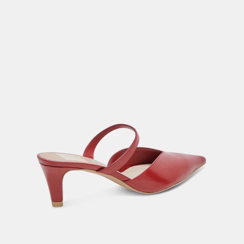 Dolce Vita Kanika Mid Heels Red Crinkle Patent
