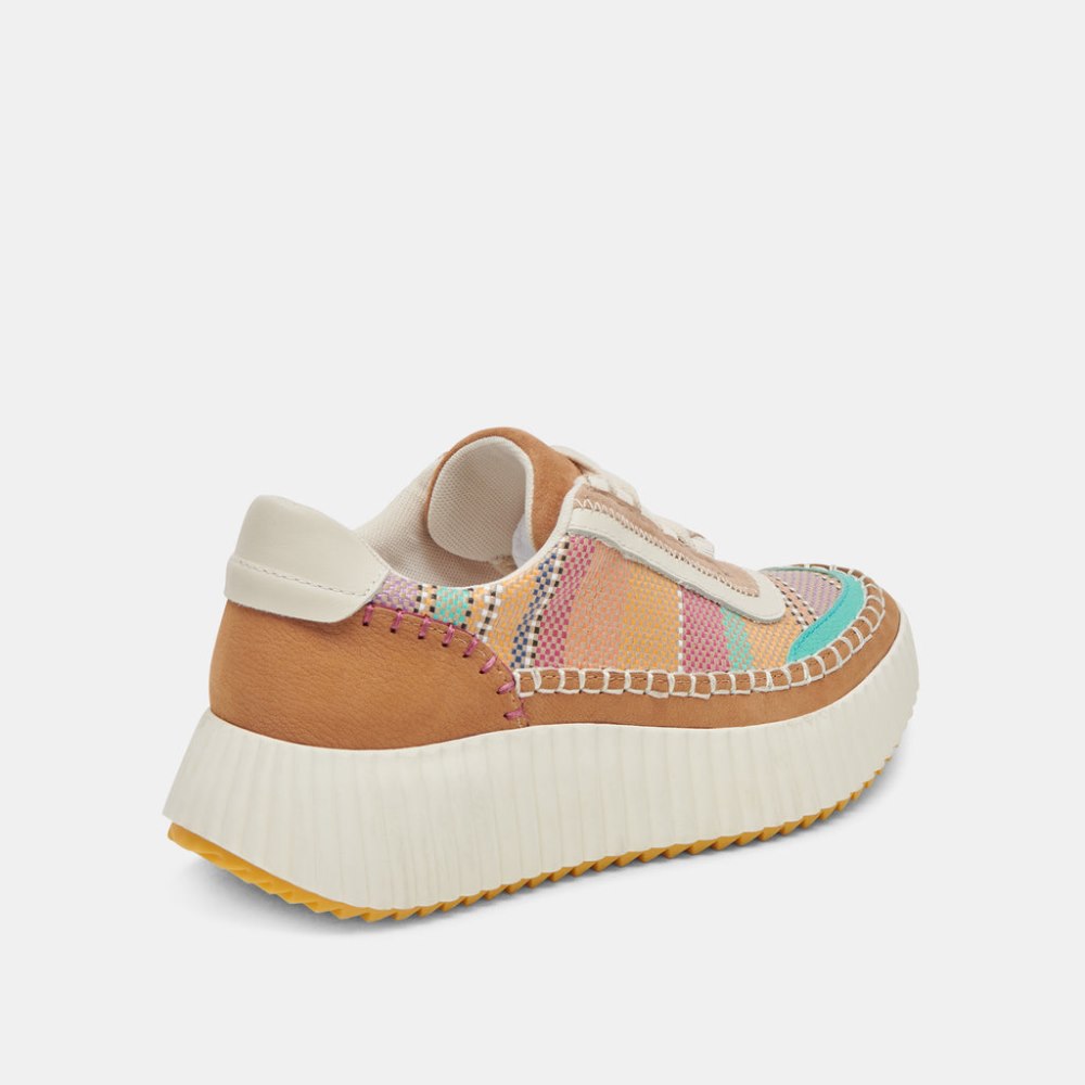 Dolce Vita Dolen Sneakers Tan Multi Raffia
