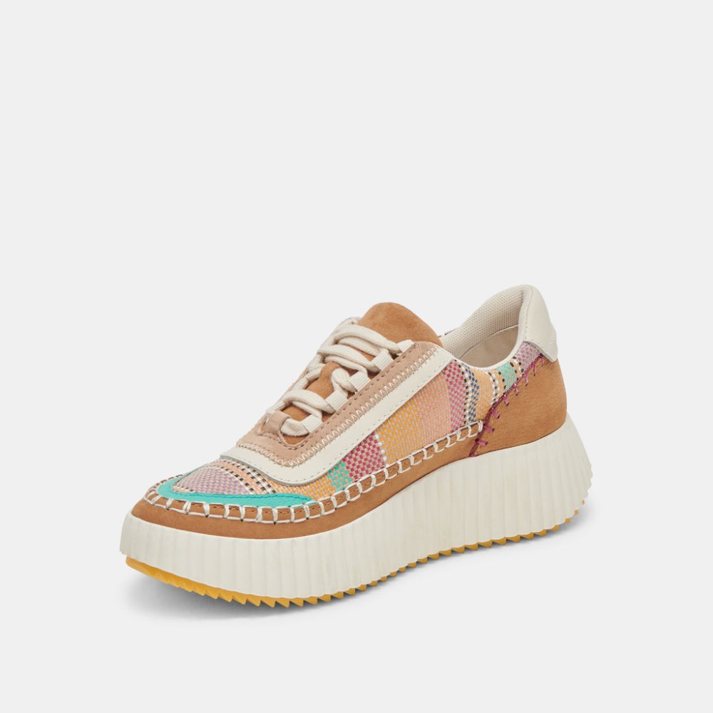 Dolce Vita Dolen Sneakers Tan Multi Raffia