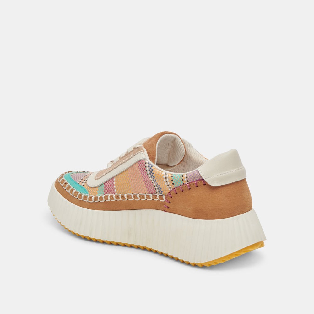 Dolce Vita Dolen Sneakers Tan Multi Raffia