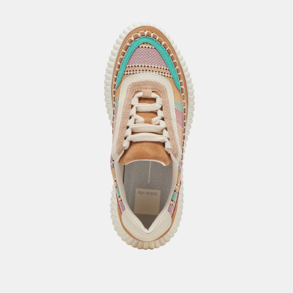 Dolce Vita Dolen Sneakers Tan Multi Raffia