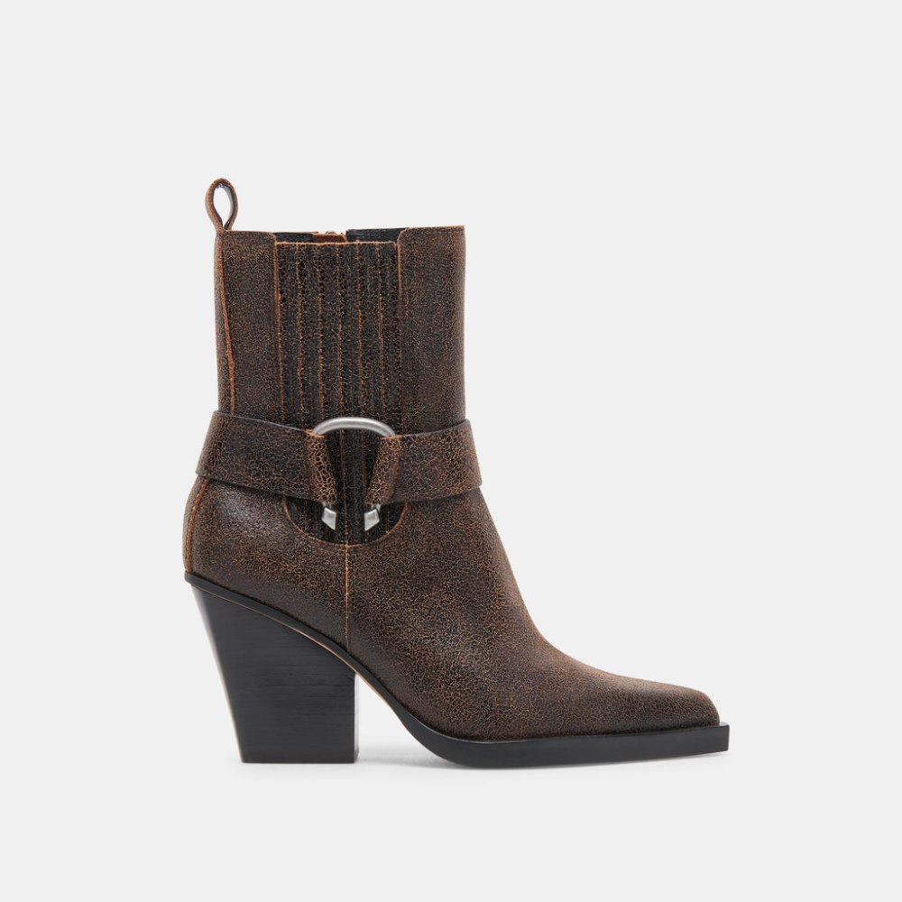Dolce Vita Bounty Boots Espresso Distressed Leather