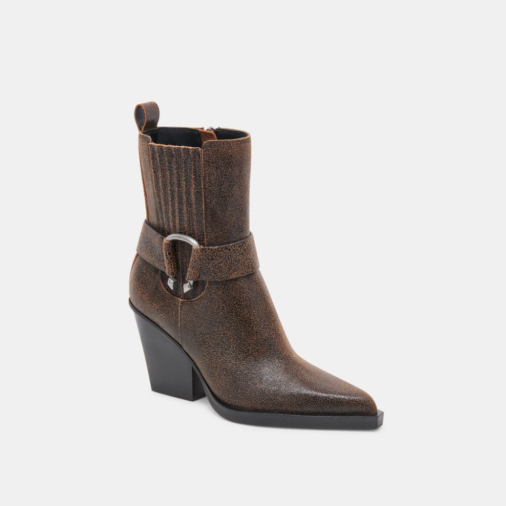 Dolce Vita Bounty Boots Espresso Distressed Leather