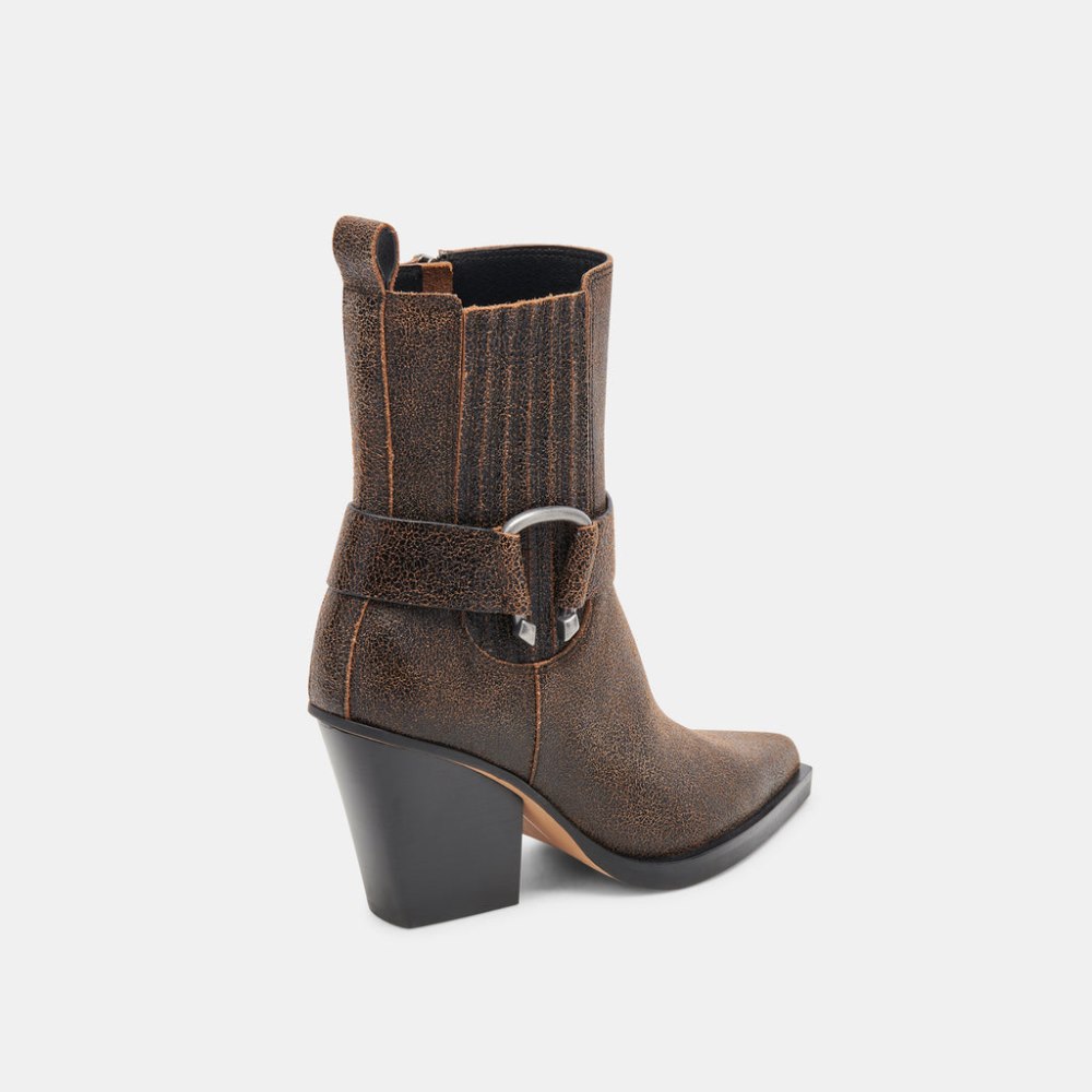 Dolce Vita Bounty Boots Espresso Distressed Leather
