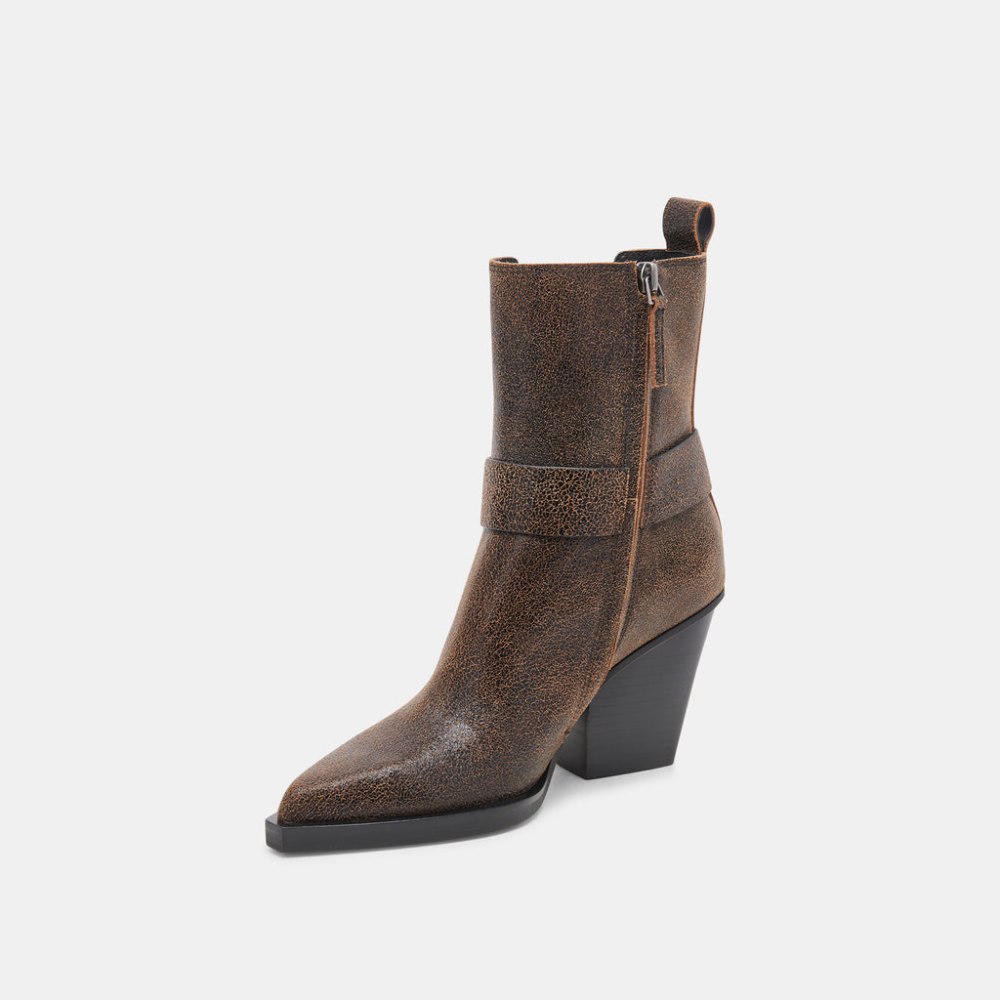 Dolce Vita Bounty Boots Espresso Distressed Leather