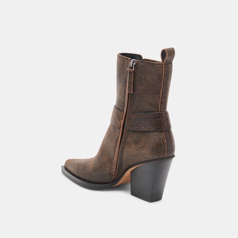 Dolce Vita Bounty Boots Espresso Distressed Leather