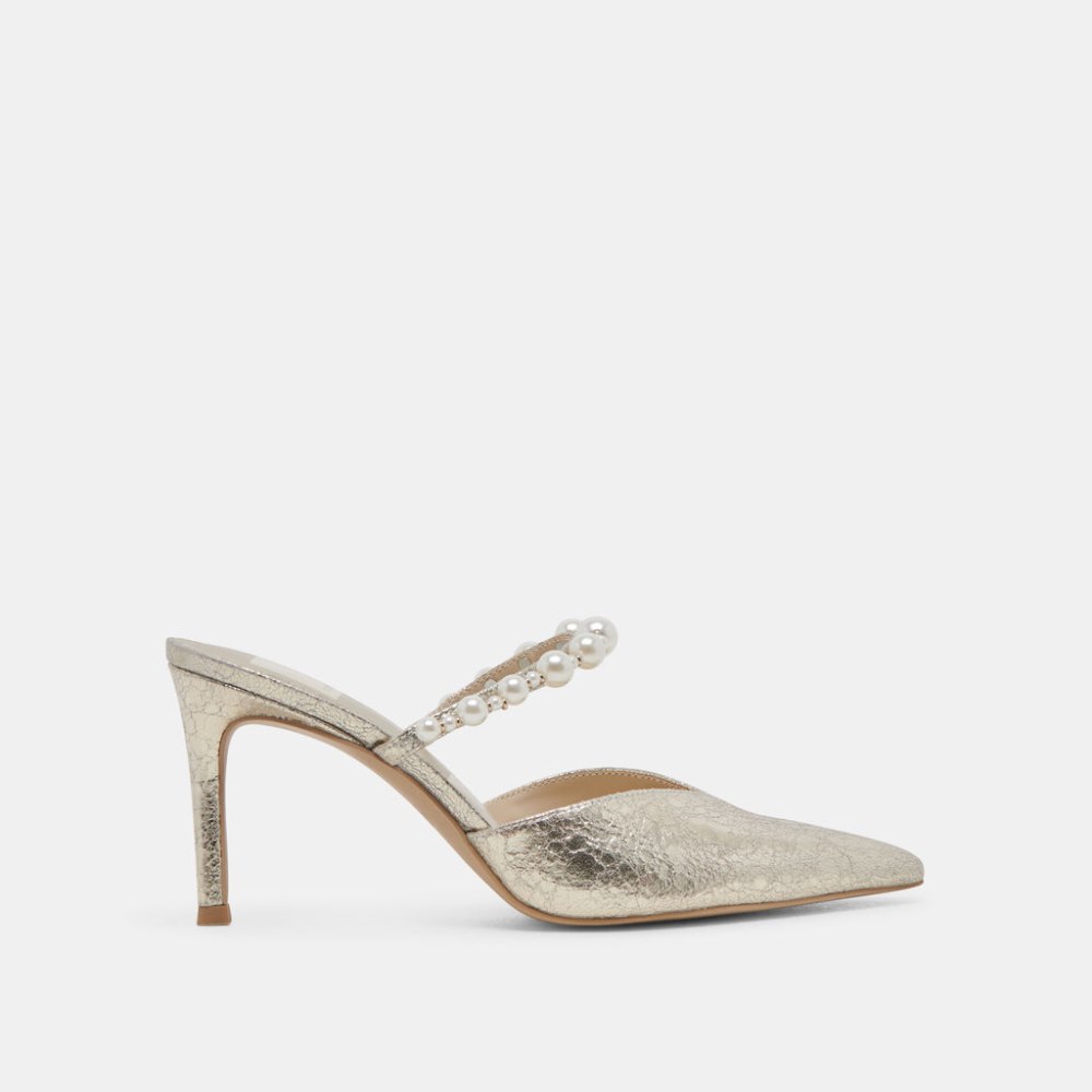 Dolce Vita Kanika Heels Vintage Gold Pearls