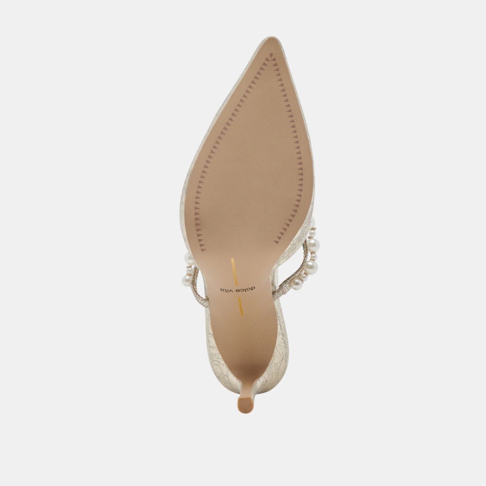 Dolce Vita Kanika Heels Vintage Gold Pearls