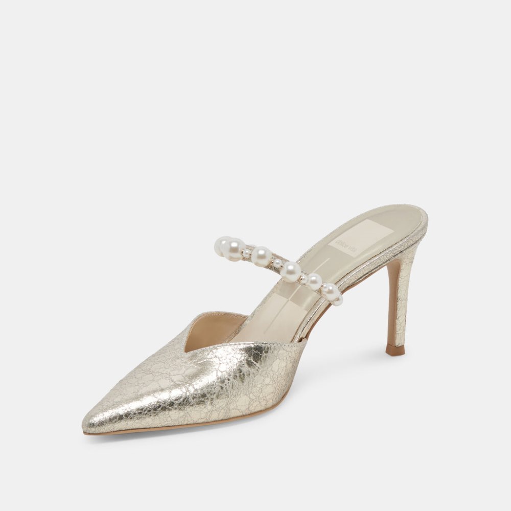 Dolce Vita Kanika Heels Vintage Gold Pearls