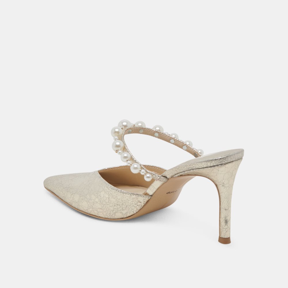 Dolce Vita Kanika Heels Vintage Gold Pearls