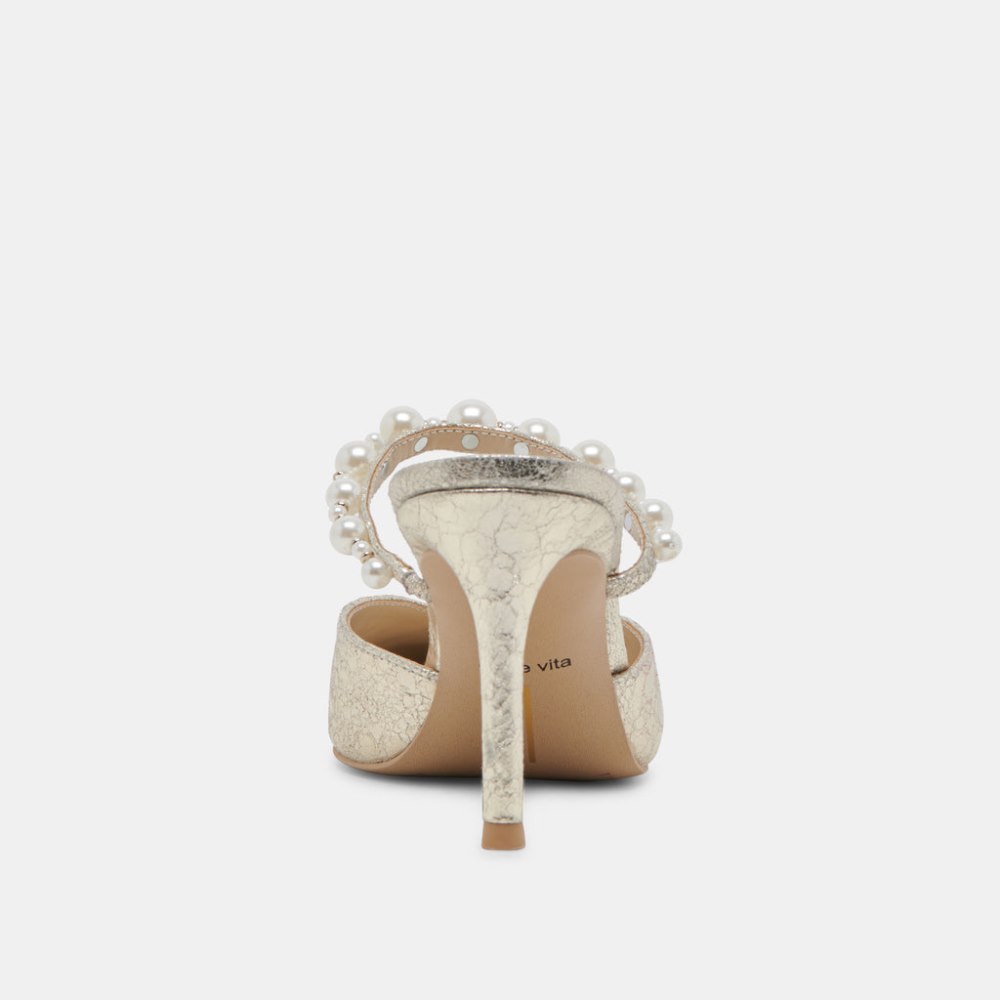 Dolce Vita Kanika Heels Vintage Gold Pearls