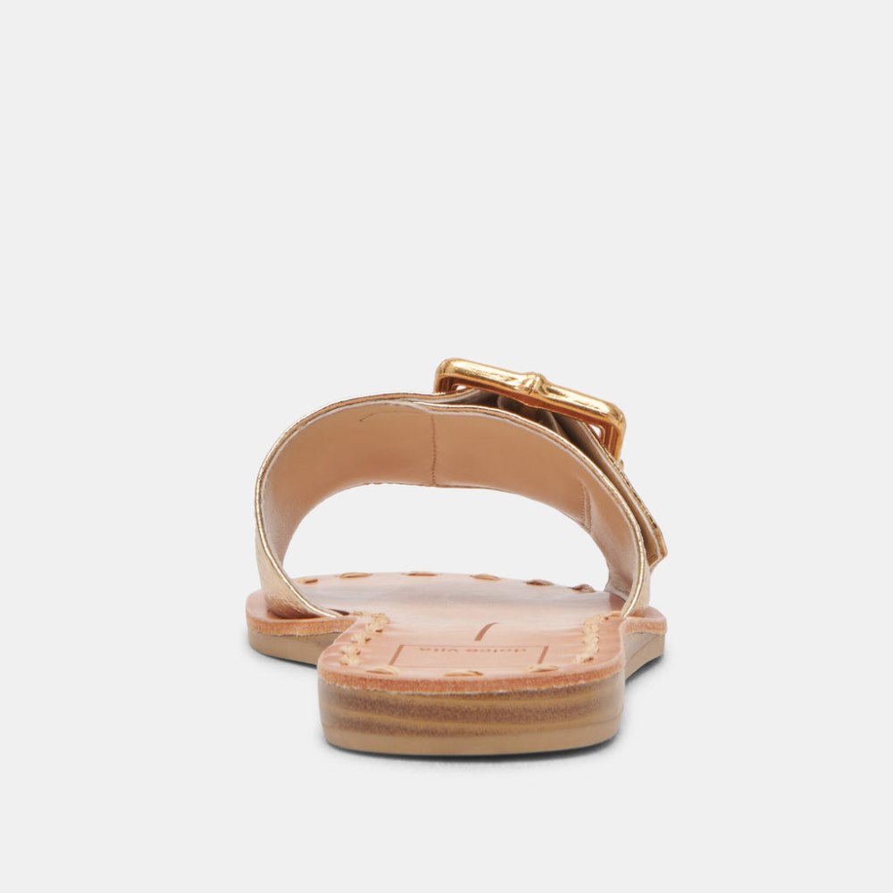 Dolce Vita Dasa Sandals Gold Crackled Leather