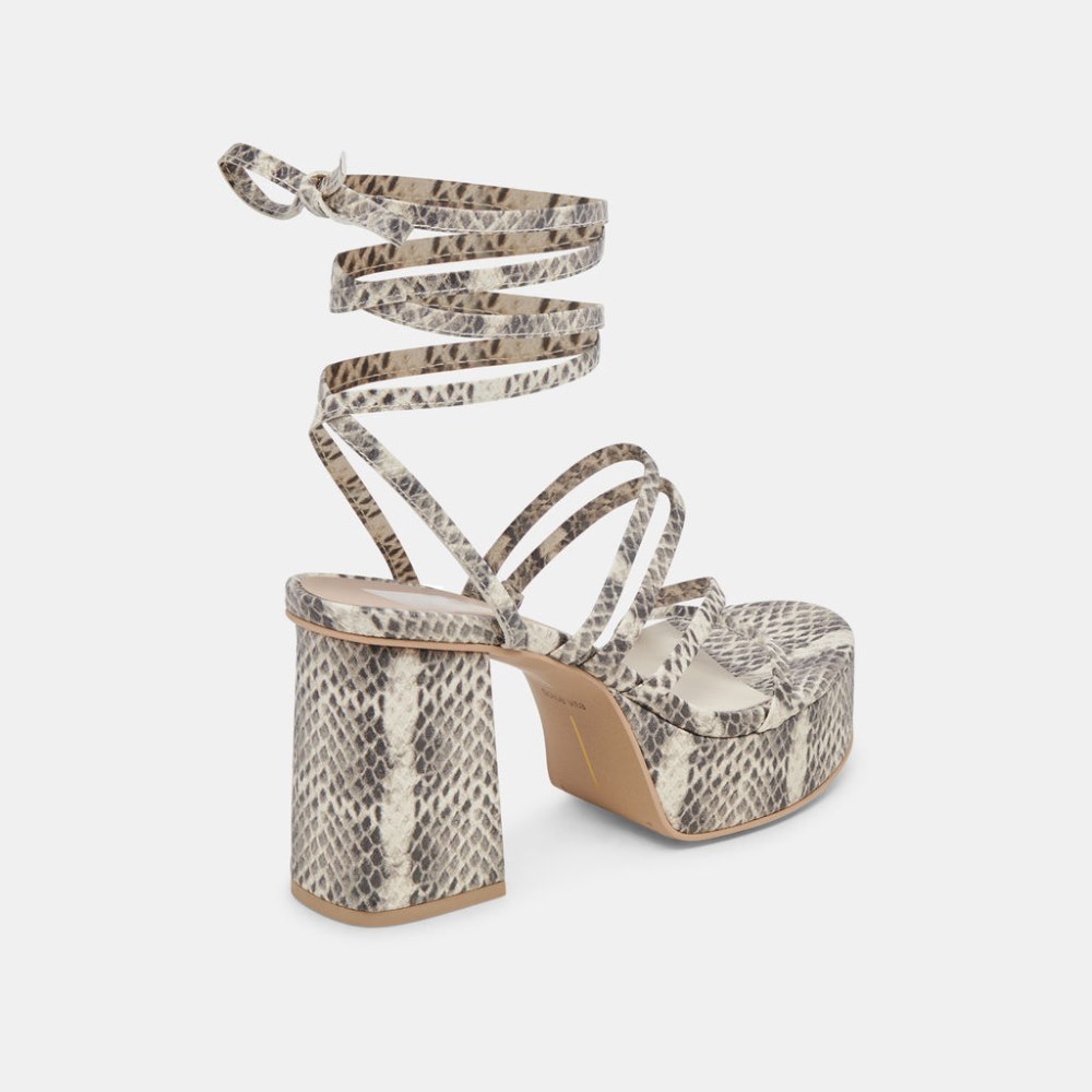 Dolce Vita Barbs Heels Grey White Embossed Stella