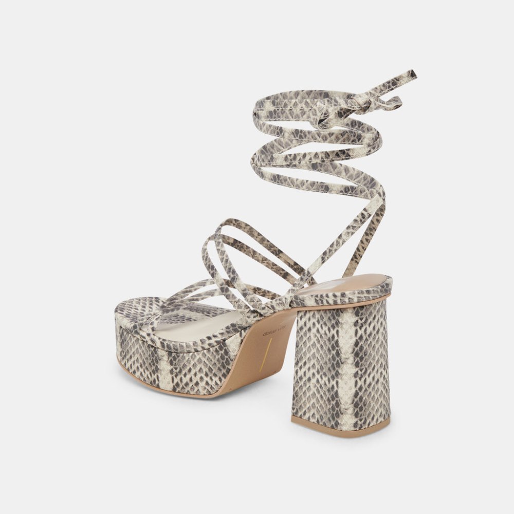 Dolce Vita Barbs Heels Grey White Embossed Stella