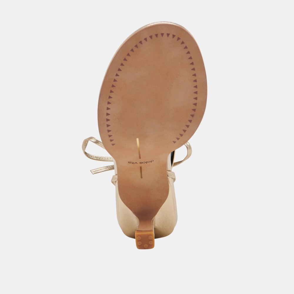 Dolce Vita Maison Heels Gold Metallic Leather