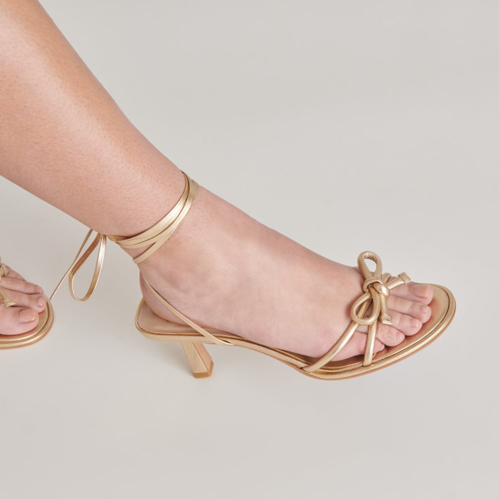 Dolce Vita Maison Heels Gold Metallic Leather