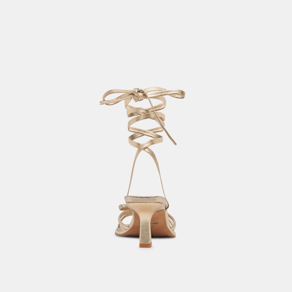 Dolce Vita Maison Heels Gold Metallic Leather