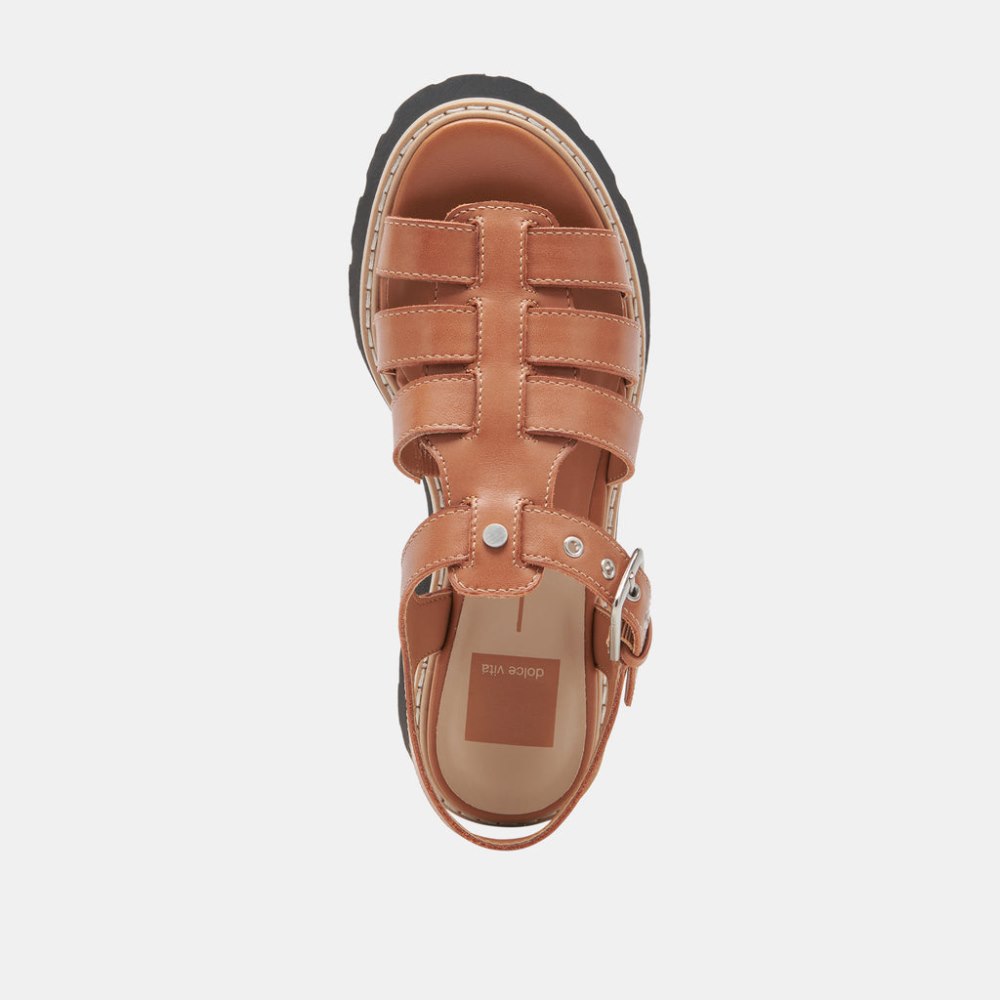 Dolce Vita Latice Sandals Brown Leather