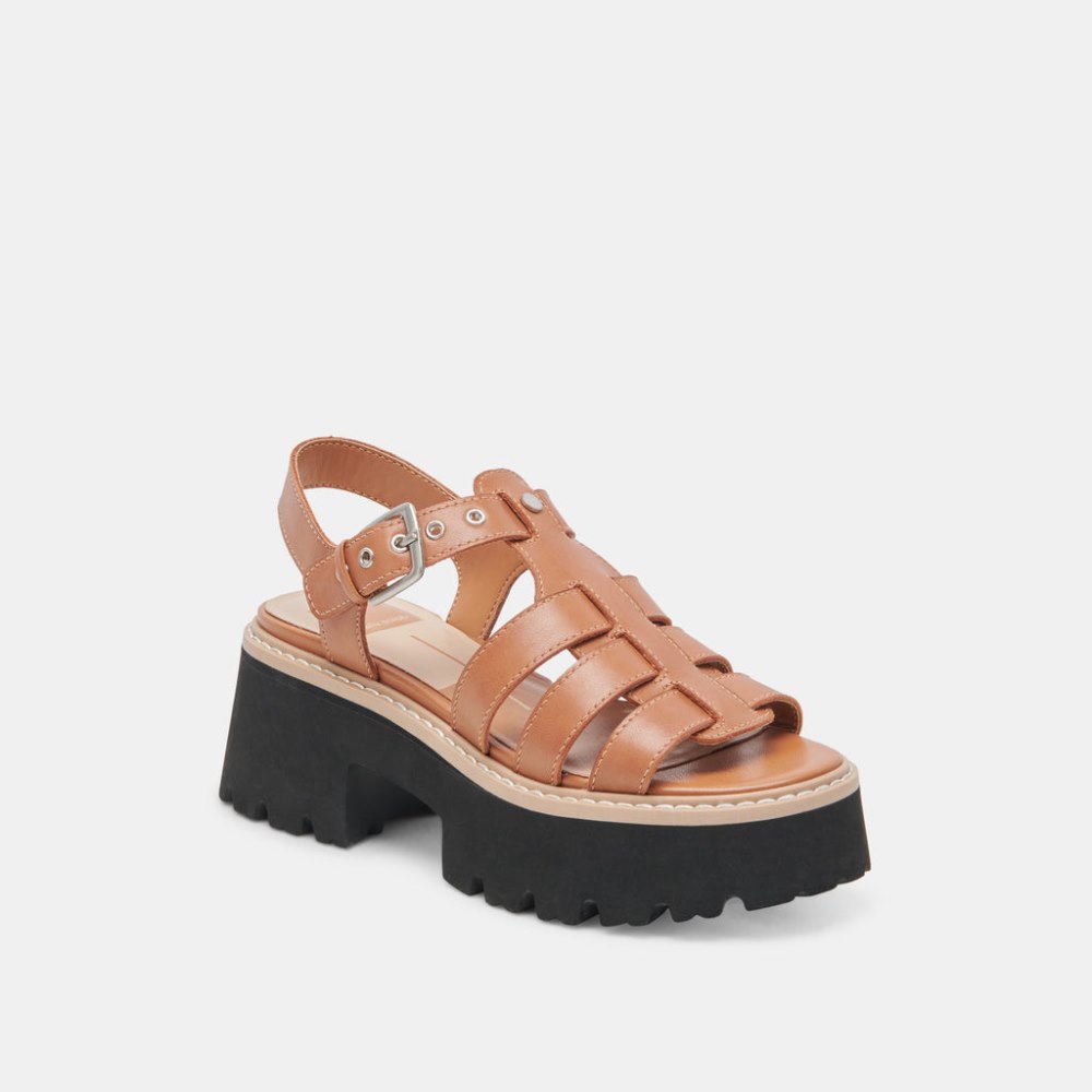 Dolce Vita Latice Sandals Brown Leather