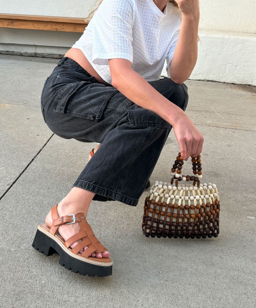 Dolce Vita Latice Sandals Brown Leather