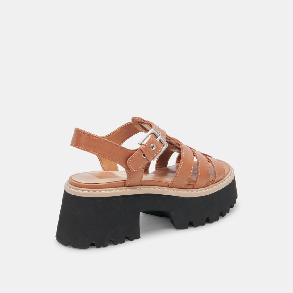Dolce Vita Latice Sandals Brown Leather