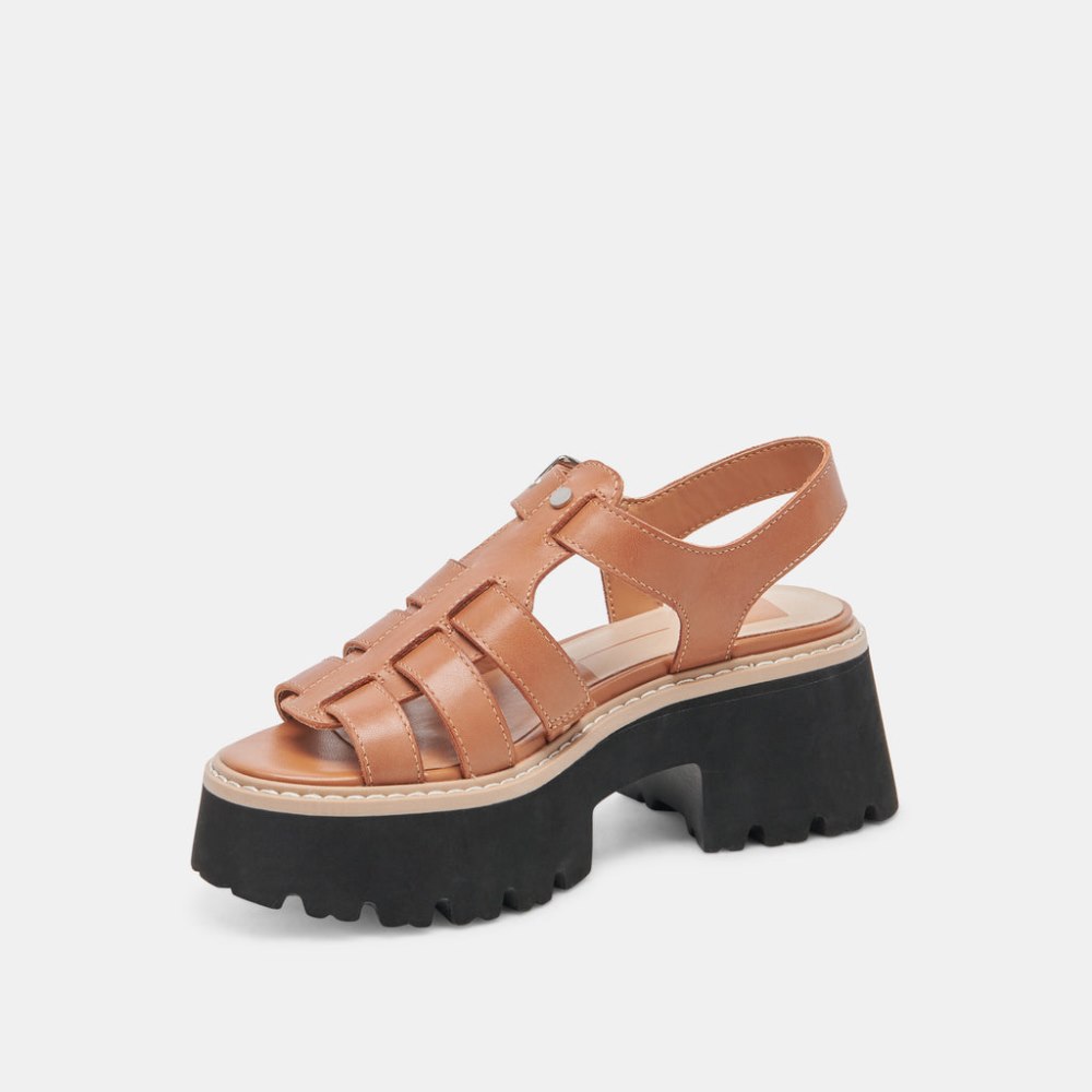 Dolce Vita Latice Sandals Brown Leather