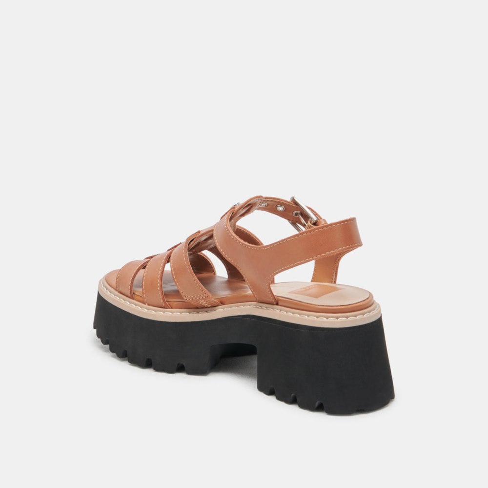 Dolce Vita Latice Sandals Brown Leather