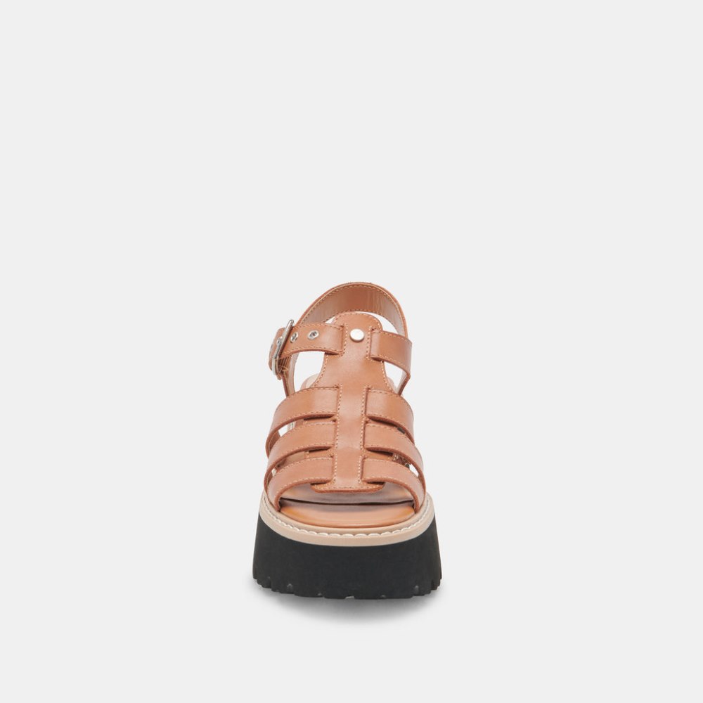 Dolce Vita Latice Sandals Brown Leather