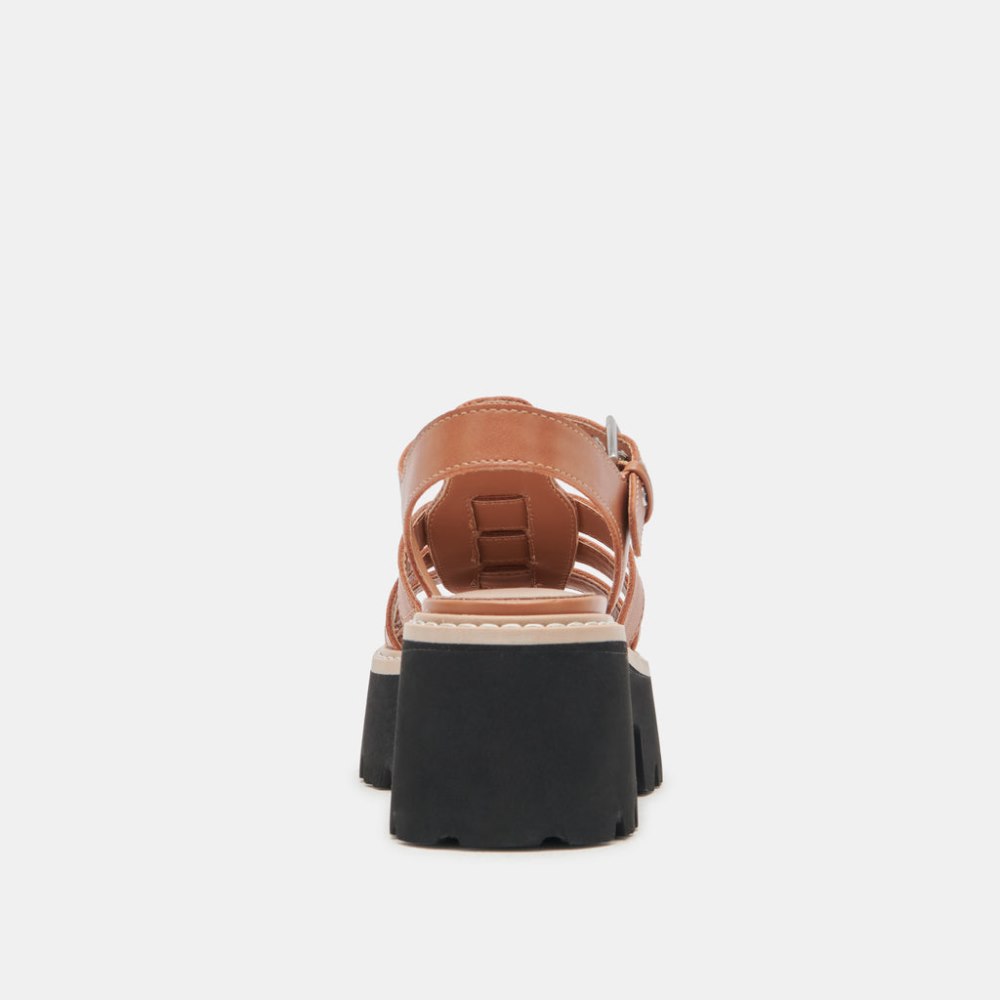 Dolce Vita Latice Sandals Brown Leather